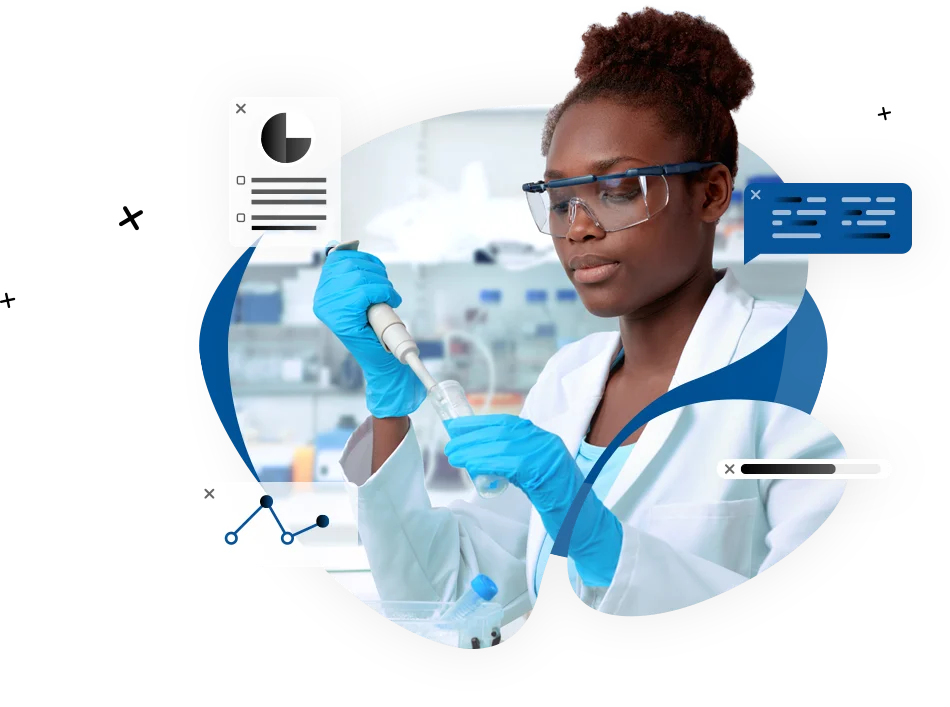Researcher pipetting in a laboratory
